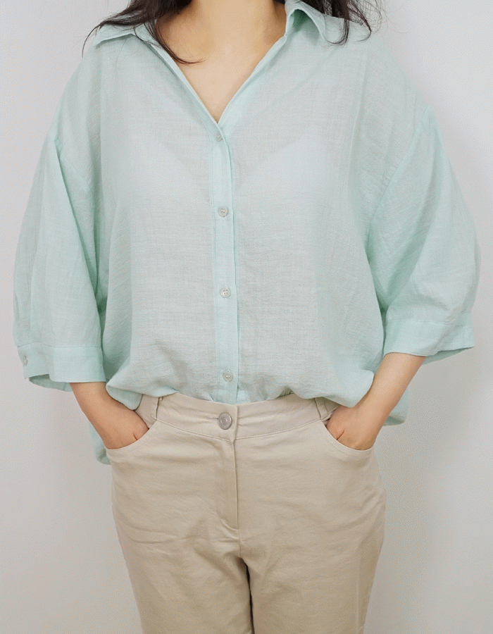 스윗 루즈핏 베이직 여성 기본 셔츠 남방 / M